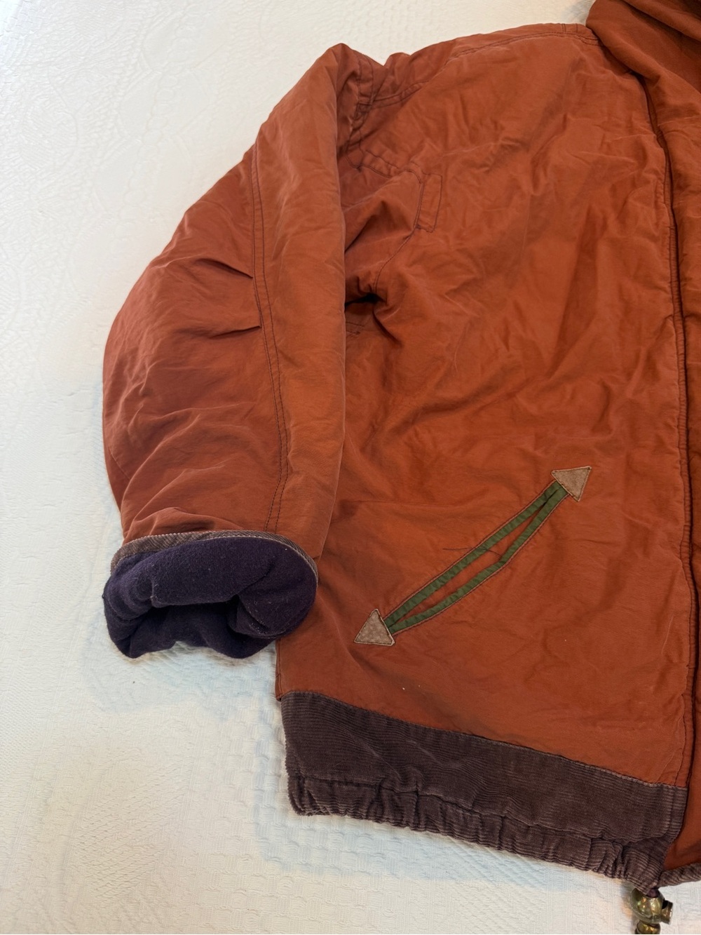 Vintage Forenza Rust Hooded Puffer Jacket • 90s Gorpcore Outdoor Coat - Picture 9 of 9